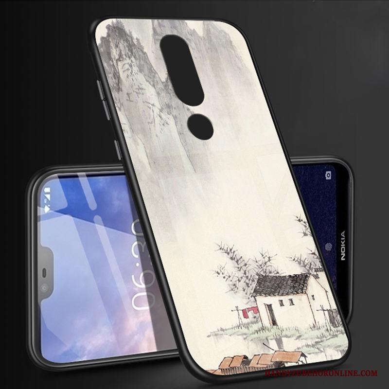 Nokia 6.1 All Inclusive Vit Personlighet Magnetic Fodral Skal Telefon Glas