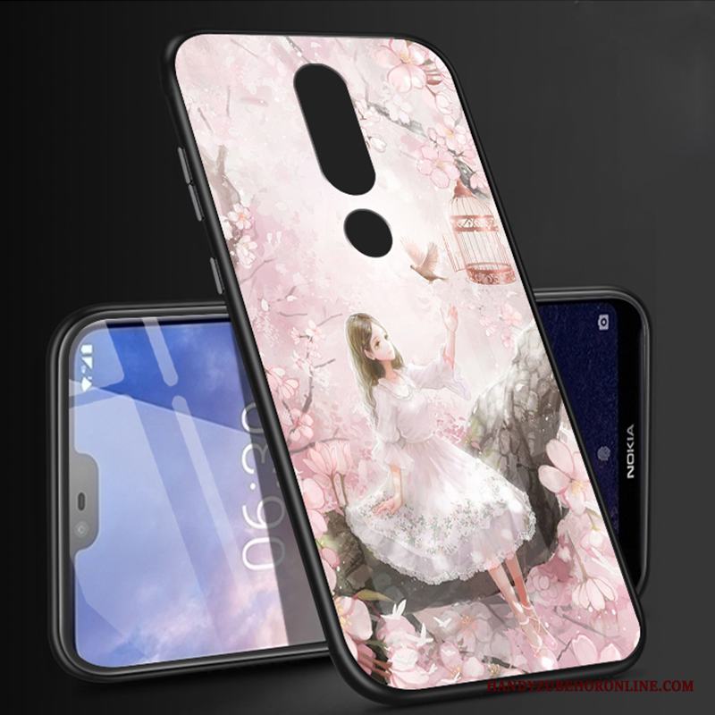 Nokia 6.1 All Inclusive Vit Personlighet Magnetic Fodral Skal Telefon Glas