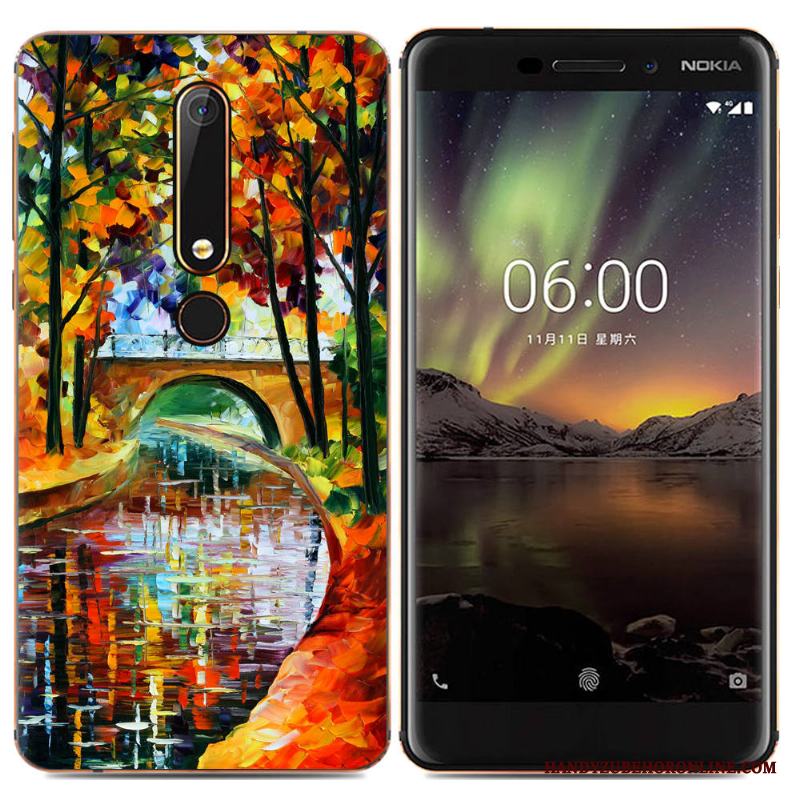 Nokia 6.1 Mobil Telefon Skal Tecknat Skydd Mjuk Kreativa Telefon