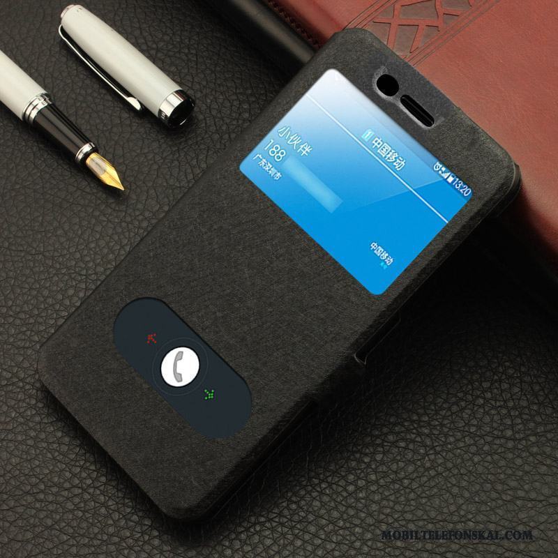 Nokia 6 Clamshell Skal Telefon Läderfodral Mobil Telefon Skydd Röd