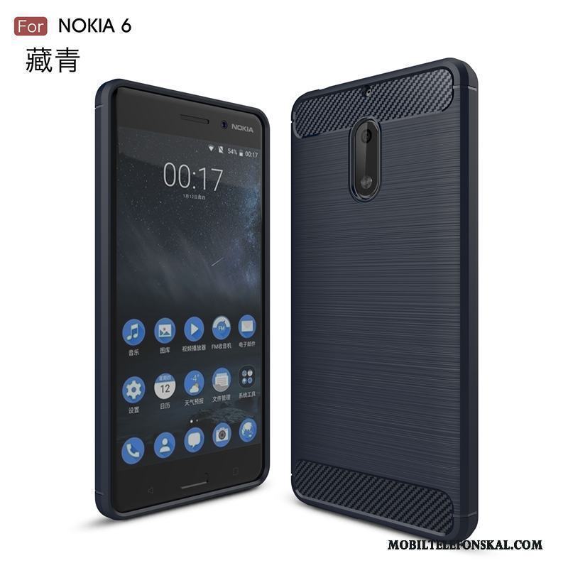 Nokia 6 Mjuk Ny Fallskydd Skal Blå Fodral Silikon