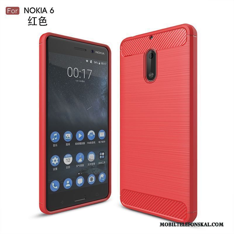 Nokia 6 Skal Fodral Skydd Silikon Grön Mjuk Röd