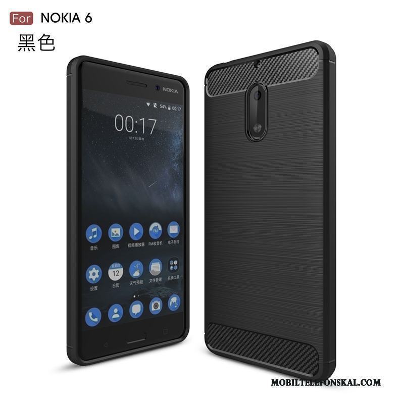 Nokia 6 Skal Telefon Kostfiber Fallskydd Mönster Mjuk Fodral Silikon