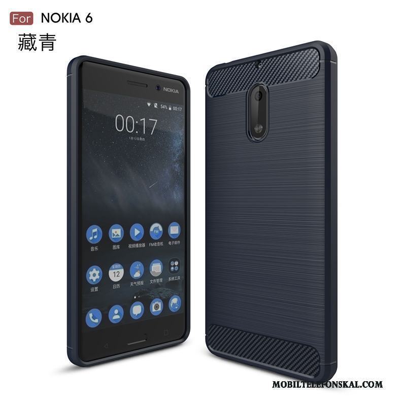 Nokia 6 Skal Telefon Kostfiber Fallskydd Mönster Mjuk Fodral Silikon