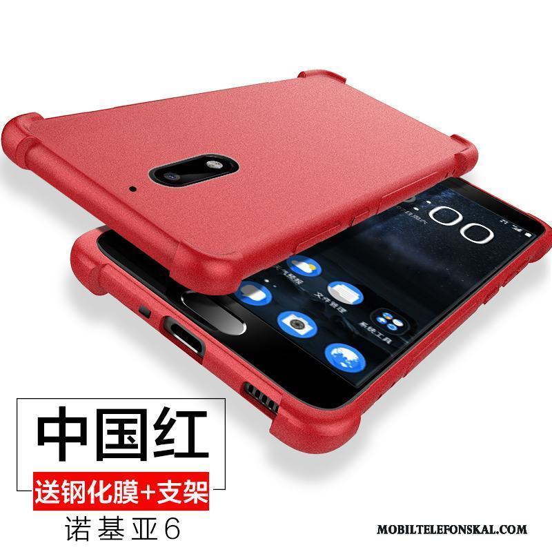 Nokia 6 Skal Telefon Rosa Nubuck Mjuk Skydd Trend Silikon