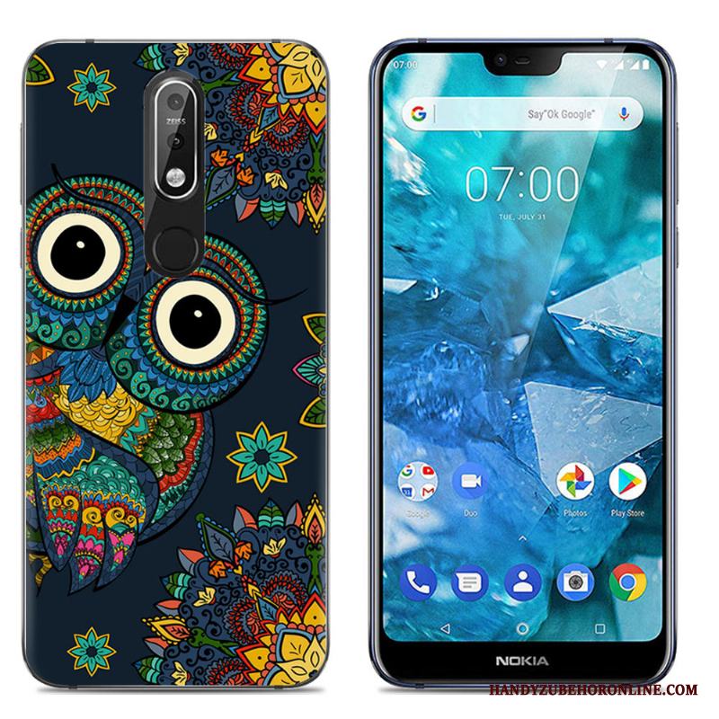 Nokia 7.1 Tecknat Skal Telefon Kreativa Stor Mobil Telefon Silikon Fodral