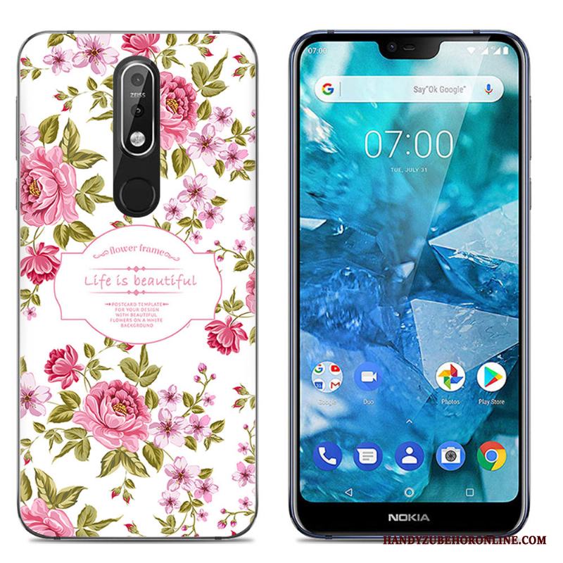 Nokia 7.1 Tecknat Skal Telefon Kreativa Stor Mobil Telefon Silikon Fodral