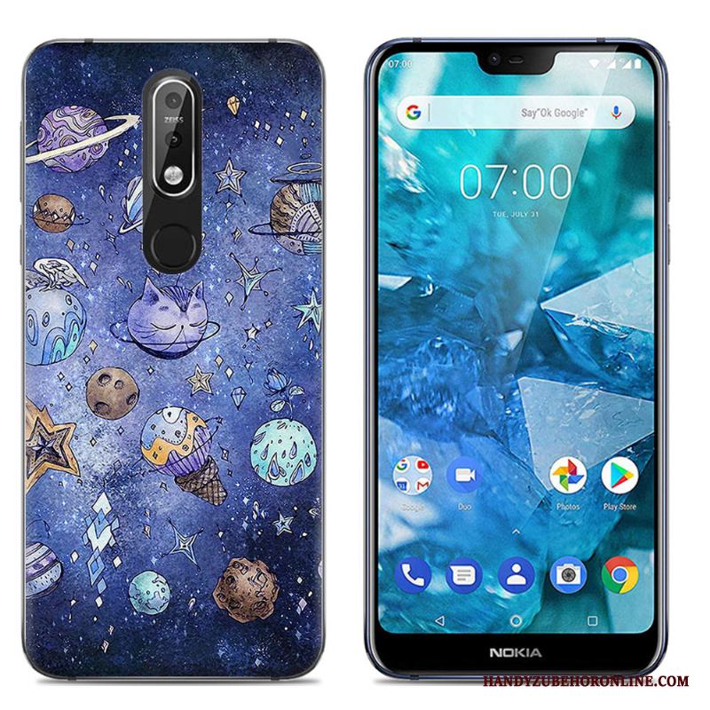 Nokia 7.1 Tecknat Skal Telefon Kreativa Stor Mobil Telefon Silikon Fodral