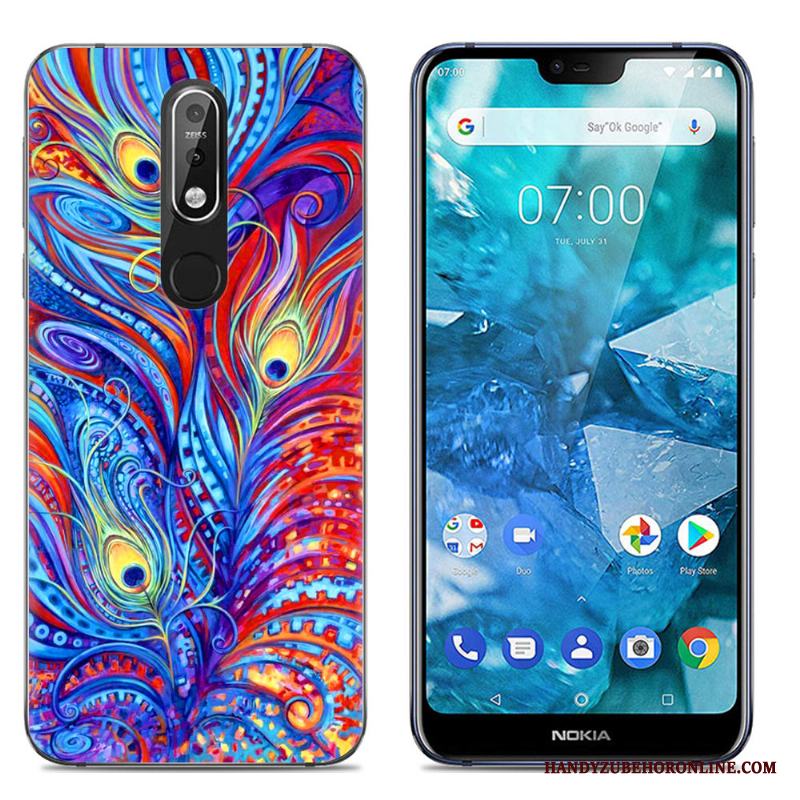 Nokia 7.1 Tecknat Skal Telefon Kreativa Stor Mobil Telefon Silikon Fodral