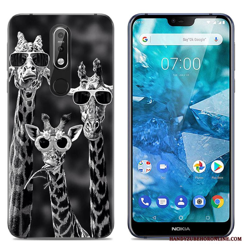 Nokia 7.1 Tecknat Skal Telefon Kreativa Stor Mobil Telefon Silikon Fodral