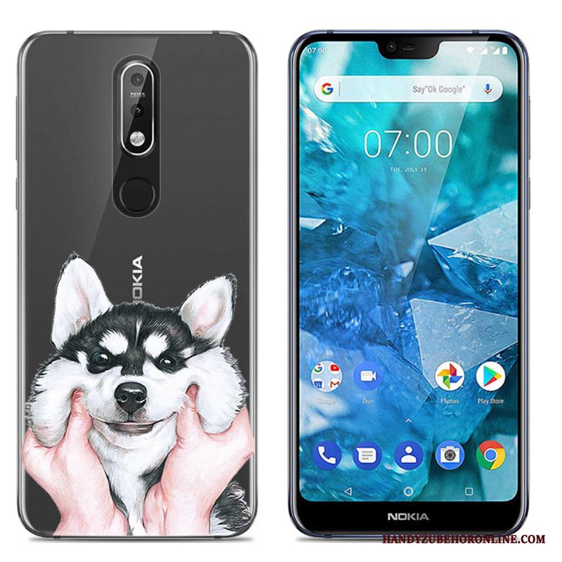 Nokia 7.1 Tecknat Skal Telefon Kreativa Stor Mobil Telefon Silikon Fodral