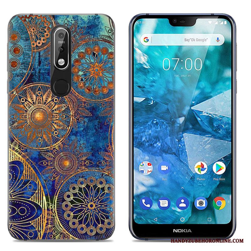 Nokia 7.1 Tecknat Skal Telefon Kreativa Stor Mobil Telefon Silikon Fodral