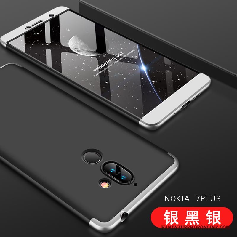 Nokia 7 Plus Skal Personlighet Silver Hård Pu Fallskydd Fodral Trend Varumärke