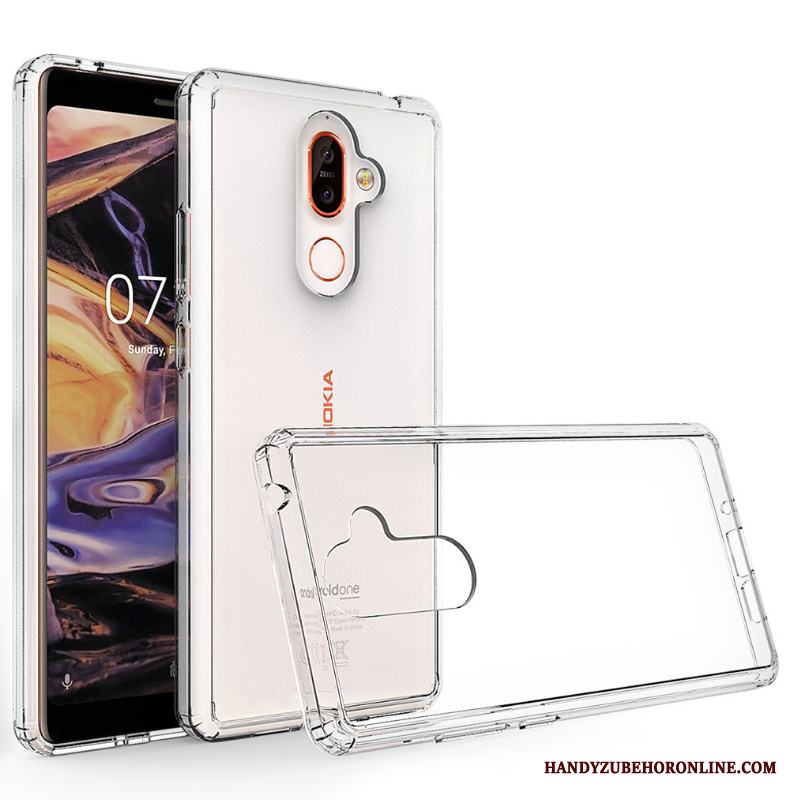 Nokia 7 Plus Svart Fodral Frame Fallskydd Skal Telefon Transparent