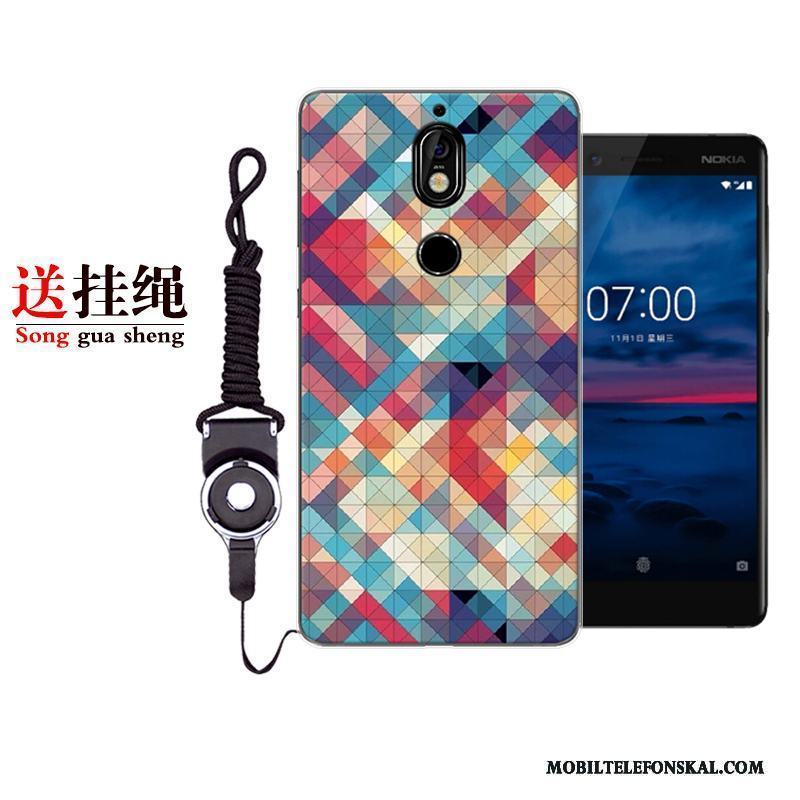 Nokia 7 Tecknat Trend Personlighet Fallskydd Skal Telefon Fodral Rosa