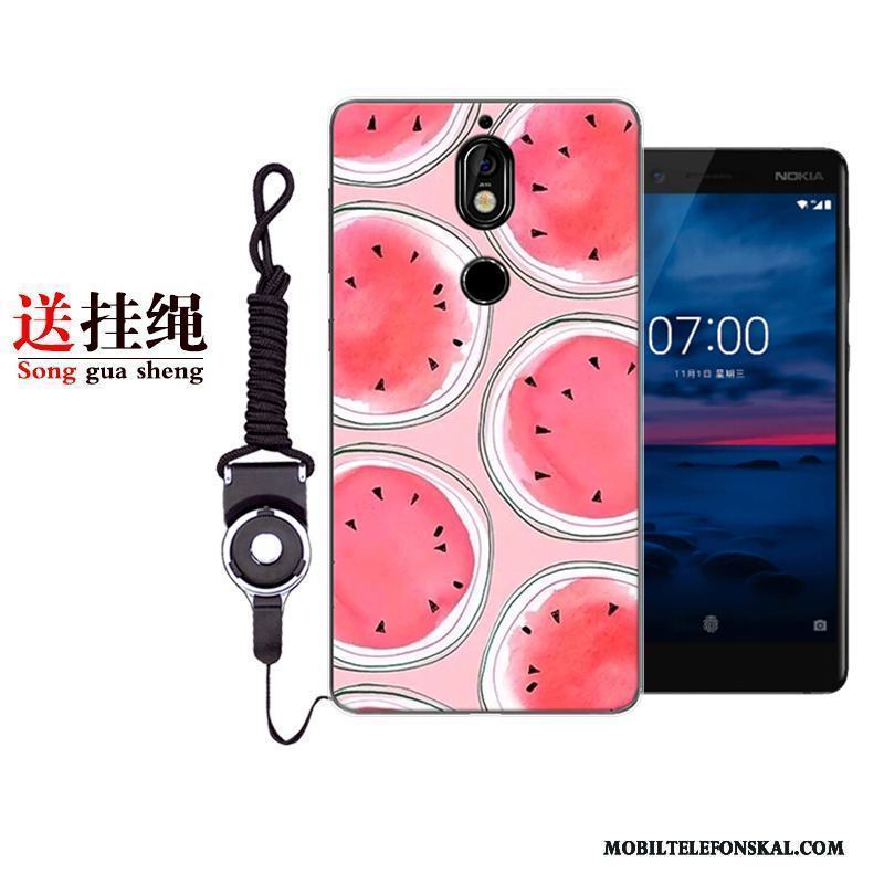 Nokia 7 Tecknat Trend Personlighet Fallskydd Skal Telefon Fodral Rosa