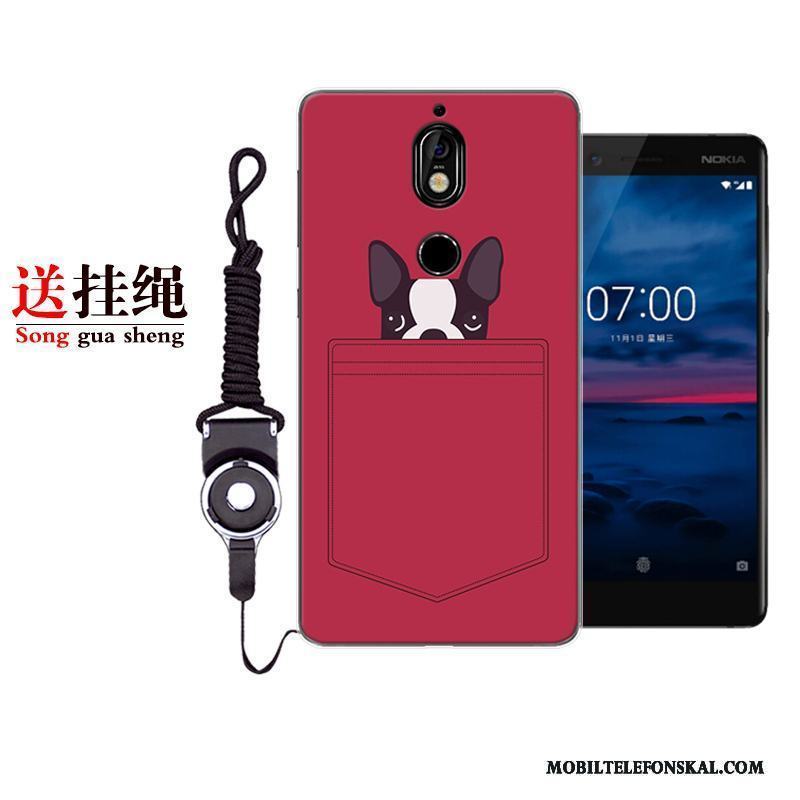 Nokia 7 Tecknat Trend Personlighet Fallskydd Skal Telefon Fodral Rosa