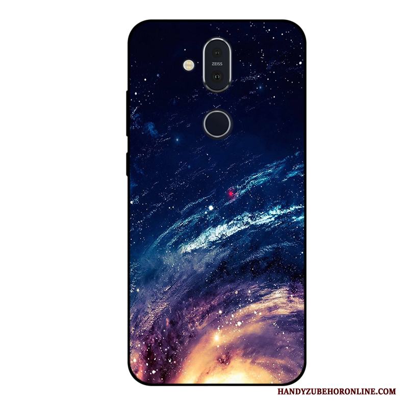 Nokia 8.1 All Inclusive Skal Telefon Stjärna Purpur Fallskydd Fodral Mjuk