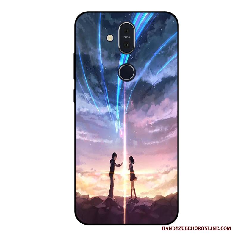 Nokia 8.1 All Inclusive Skal Telefon Stjärna Purpur Fallskydd Fodral Mjuk