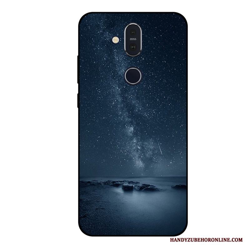 Nokia 8.1 All Inclusive Skal Telefon Stjärna Purpur Fallskydd Fodral Mjuk