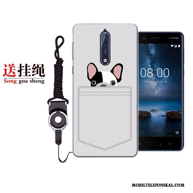 Nokia 8 Fallskydd Skal Telefon Fodral Tecknat All Inclusive Grå Personlighet