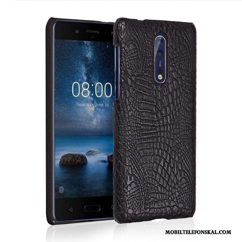 Nokia 8 Fallskydd Skal Telefon Täcka Fodral Läderfodral Ljusblå Plånbok