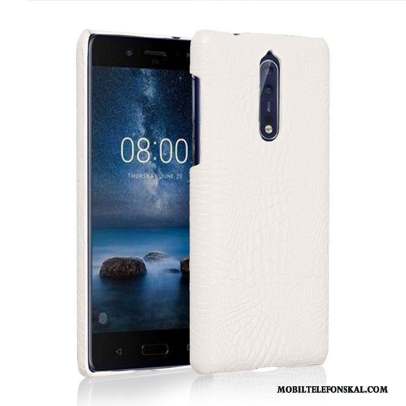 Nokia 8 Fallskydd Skal Telefon Täcka Fodral Läderfodral Ljusblå Plånbok