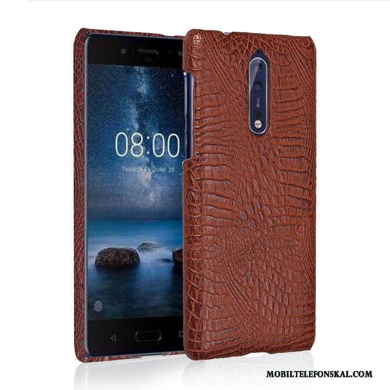 Nokia 8 Fallskydd Skal Telefon Täcka Fodral Läderfodral Ljusblå Plånbok