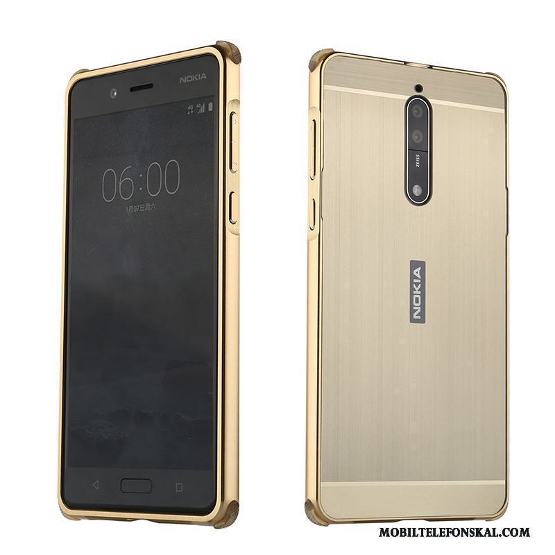 Nokia 8 Metall Trend Silver Personlighet Frame Skal Telefon Hård