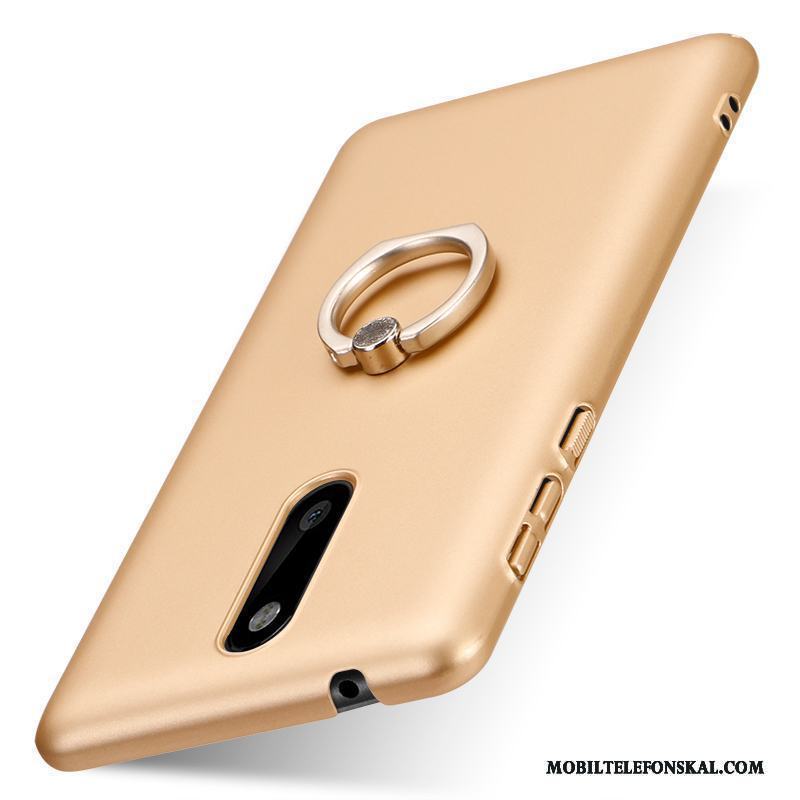 Nokia 8 Skydd Hård Skal Telefon Guld Mönster Bältesspänne Nubuck