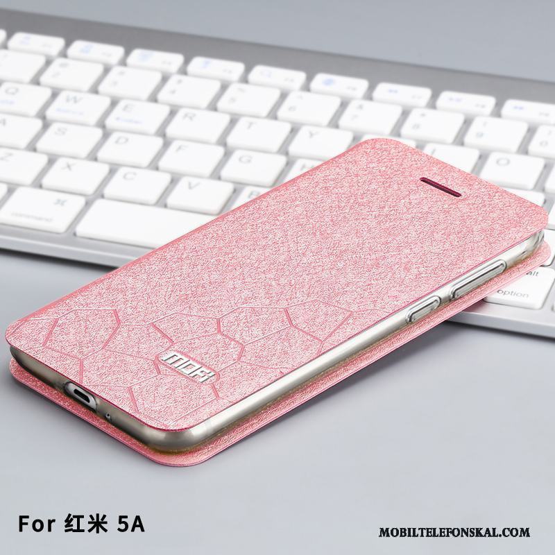 Redmi 5a All Inclusive Rosa Skal Telefon Fallskydd Röd Nubuck Fodral