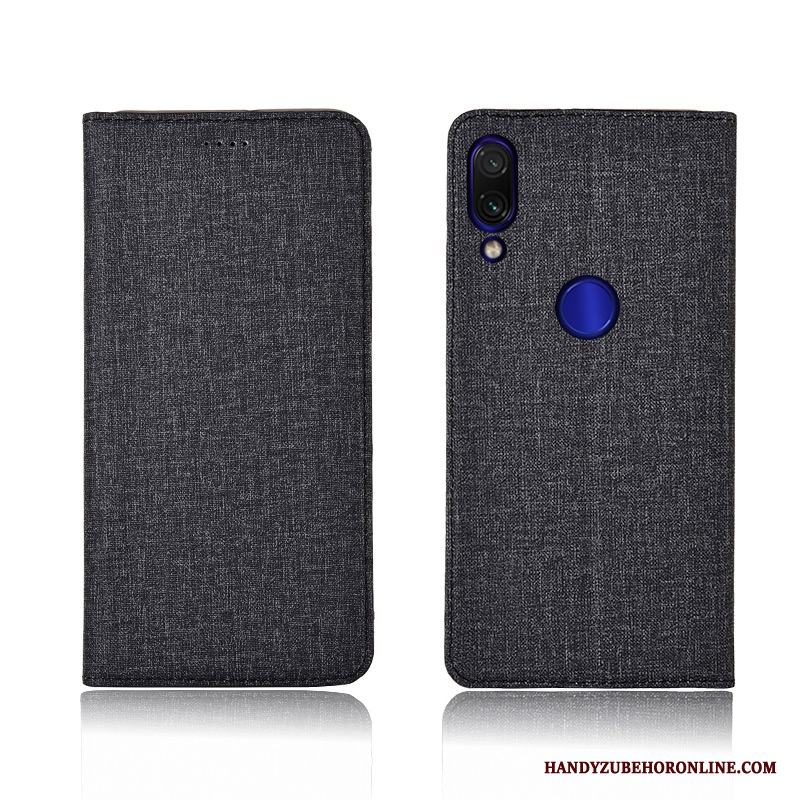 Redmi 7 Liten Fodral Skal Telefon Mjuk Läderfodral Fallskydd Röd