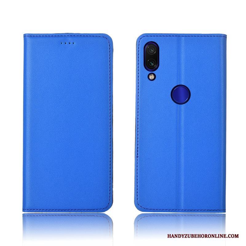 Redmi 7 Skal Röd Läderfodral Äkta Läder All Inclusive Skydd Fallskydd Mjuk