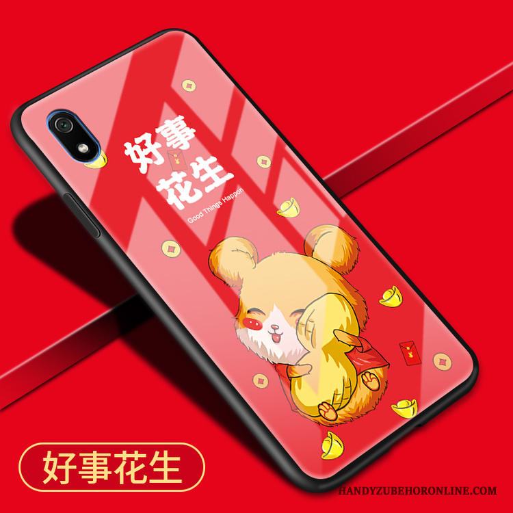 Redmi 7a Mjuk Kreativa Röd Silikon Fallskydd Skal Telefon Glas