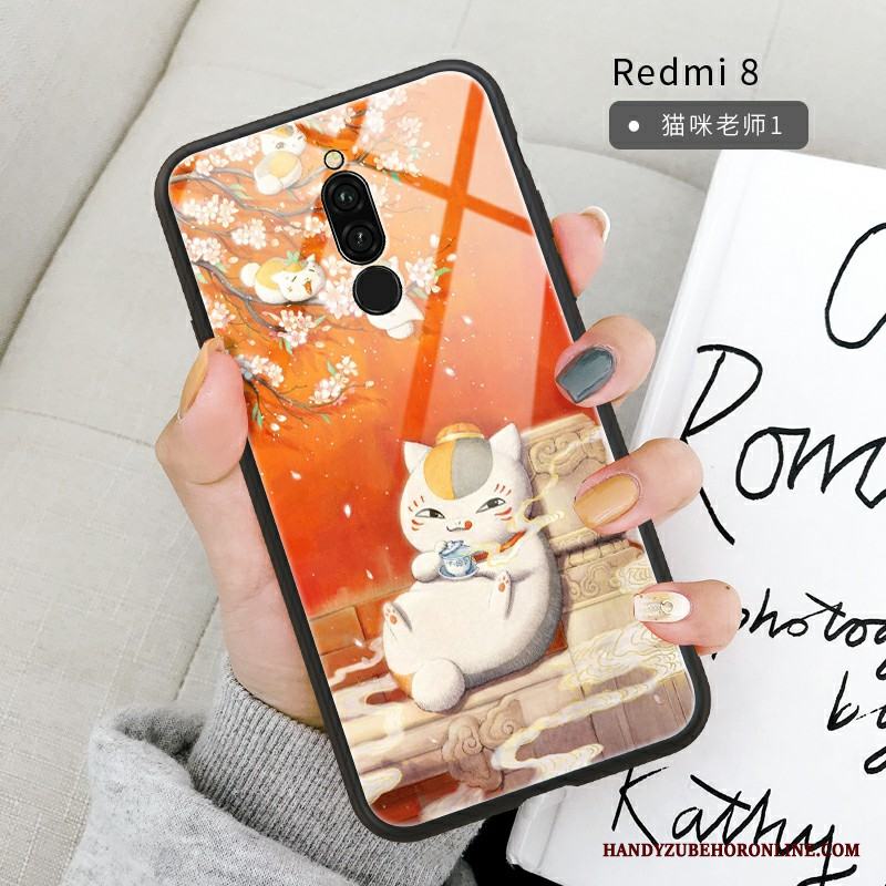 Redmi 8 Skal Hängsmycken Fodral Skydd Liten Net Red Spegel Support