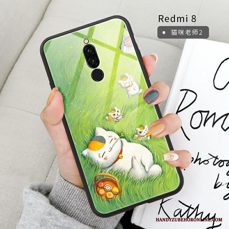 Redmi 8 Skal Hängsmycken Fodral Skydd Liten Net Red Spegel Support