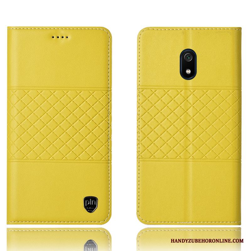 Redmi 8a Täcka Liten Skydd Läderfodral Skal Telefon All Inclusive Rutiga