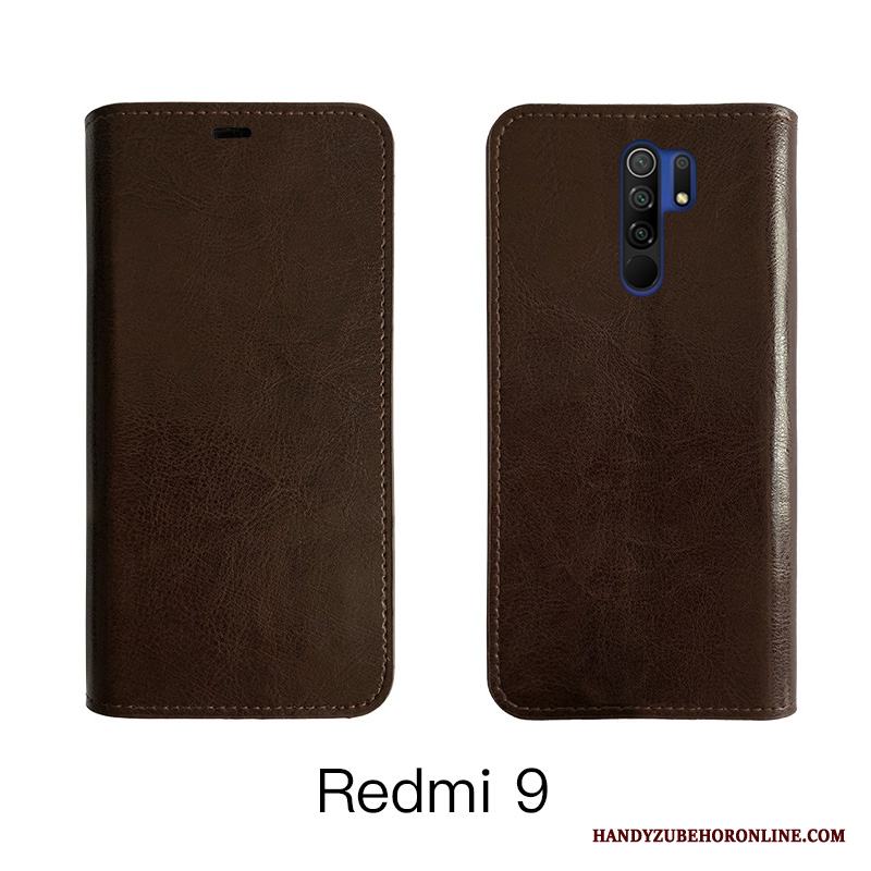 Redmi 9 Business Röd Skal Telefon Fodral Skydd All Inclusive Läder