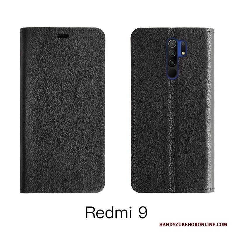 Redmi 9 Kort All Inclusive Täcka Läderfodral Cow Skal Telefon Orange