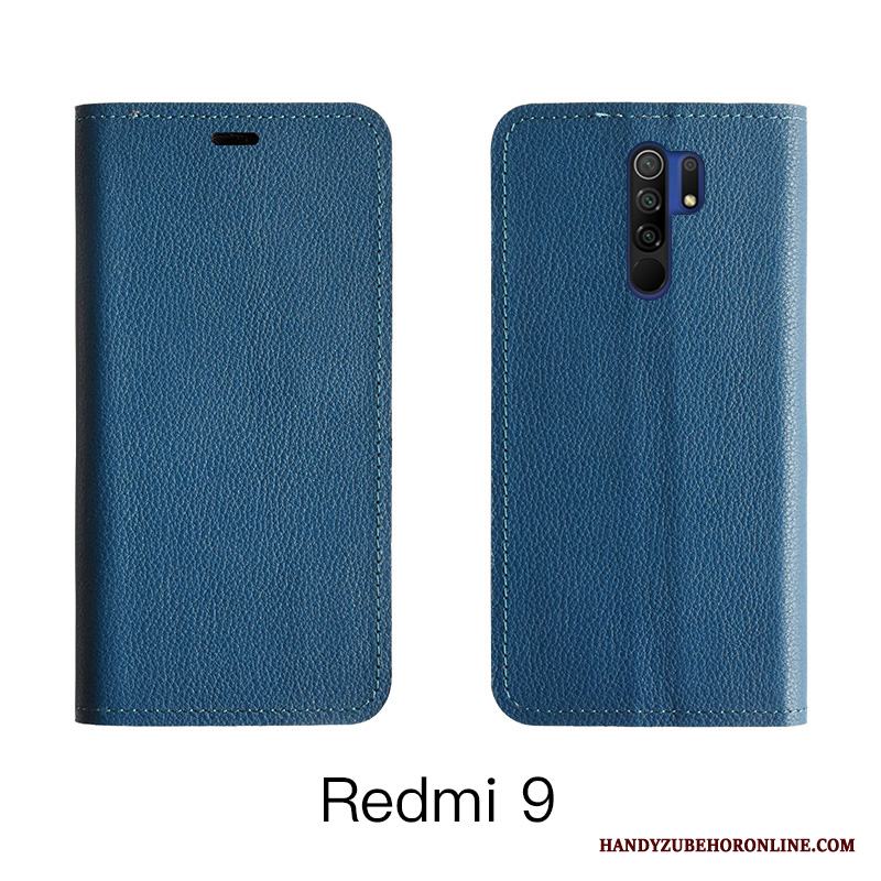 Redmi 9 Kort All Inclusive Täcka Läderfodral Cow Skal Telefon Orange