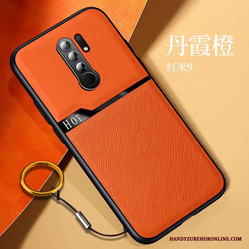 Redmi 9 Skal Mjuk Fodral Röd Mönster Slim Orange