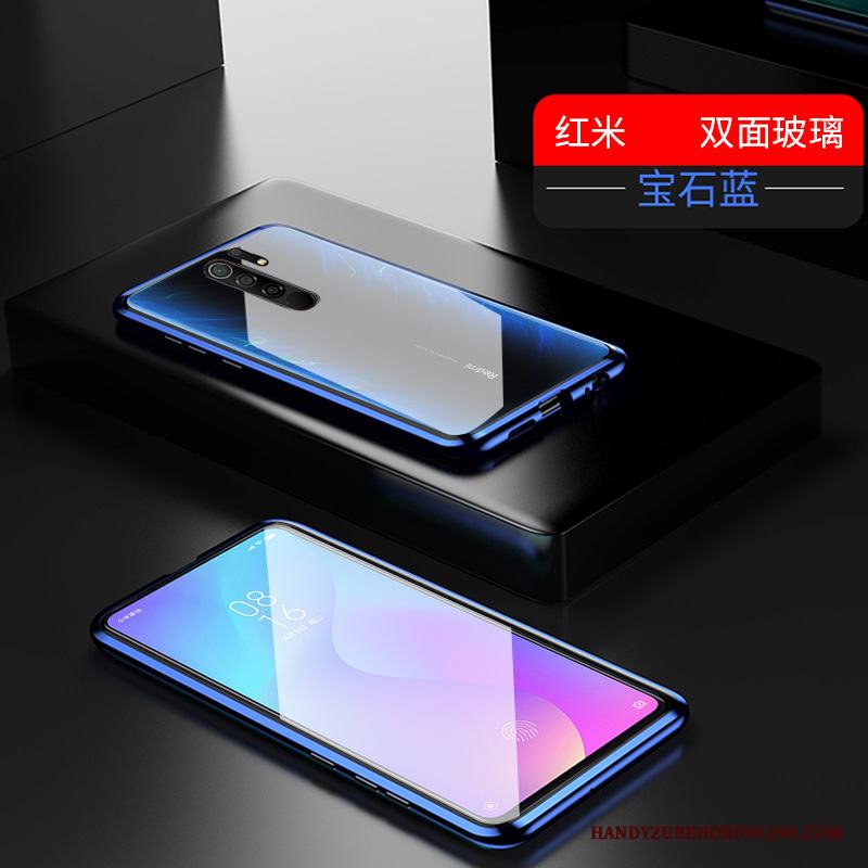 Redmi 9 Täcka Transparent Skydd Reversibel Skal Telefon Magnetic Glas