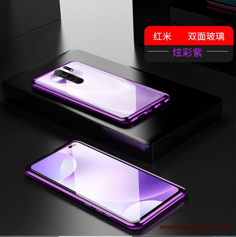 Redmi 9 Täcka Transparent Skydd Reversibel Skal Telefon Magnetic Glas