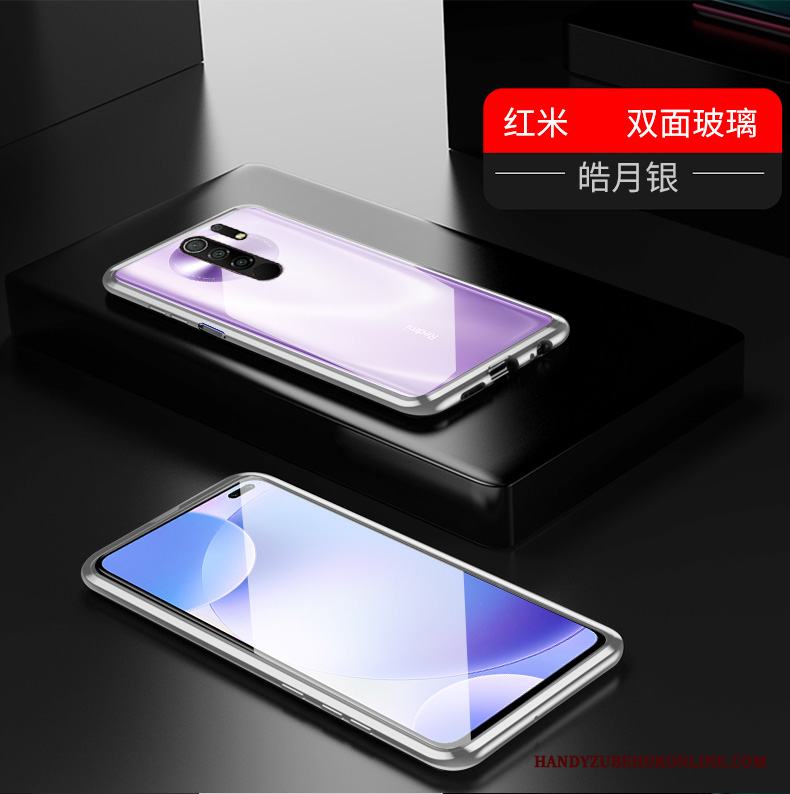 Redmi 9 Täcka Transparent Skydd Reversibel Skal Telefon Magnetic Glas