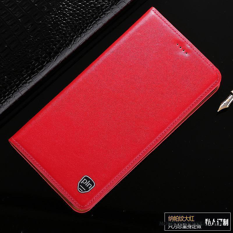 Redmi Note 4x Läderfodral Äkta Läder Skal Telefon Röd Täcka Mobil Telefon Skydd