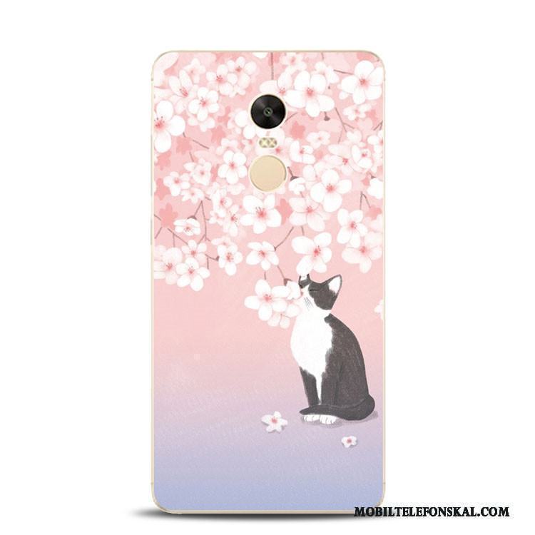Redmi Note 4x Purpur Skal Telefon Katt Blommor Lättnad Hög Mjuk