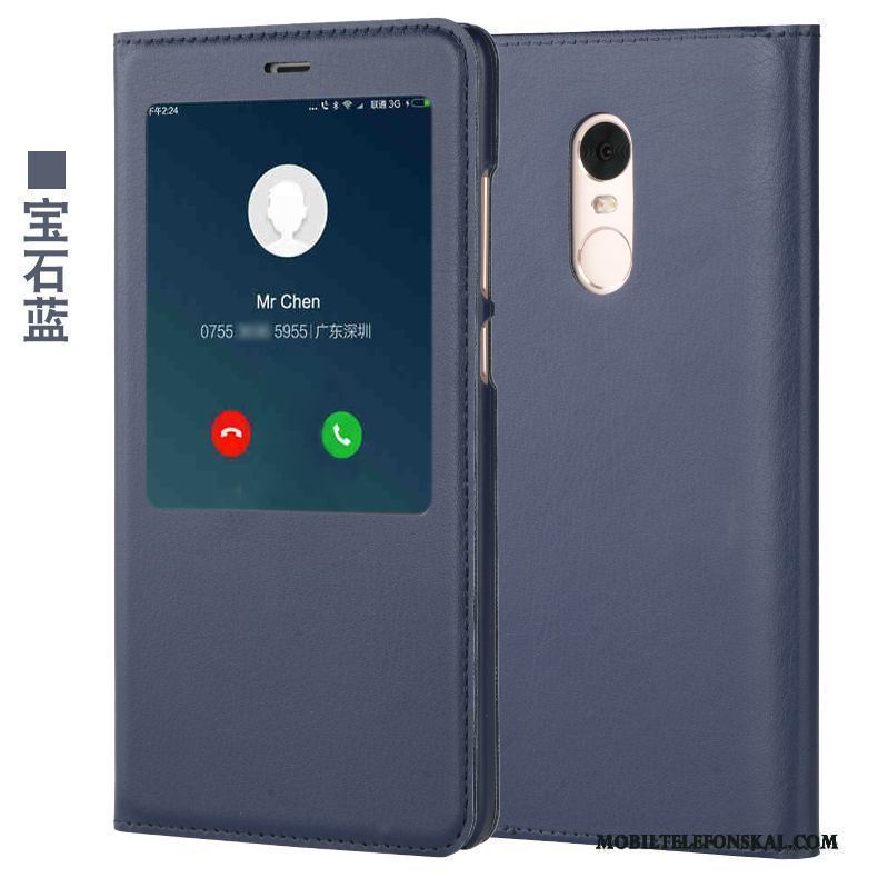 Redmi Note 4x Skydd Läderfodral All Inclusive Svart Liten Skal Telefon Röd