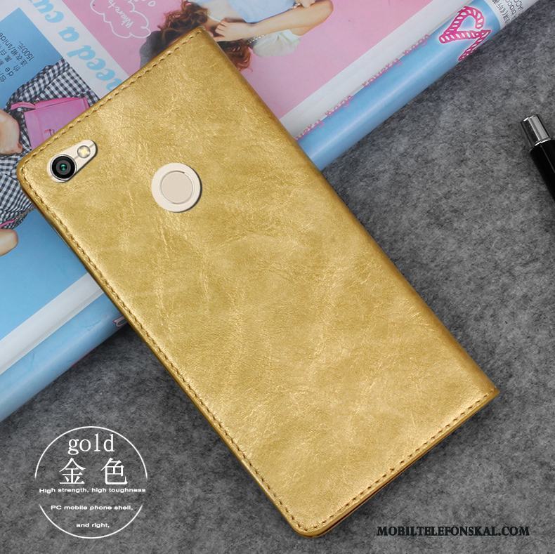 Redmi Note 5a All Inclusive Skydd Läderfodral Fallskydd Guld Silikon Skal Telefon
