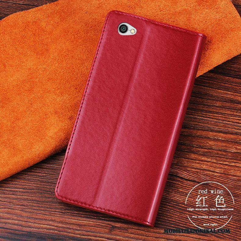 Redmi Note 5a Fodral Skydd Fallskydd All Inclusive Skal Telefon Läderfodral Röd