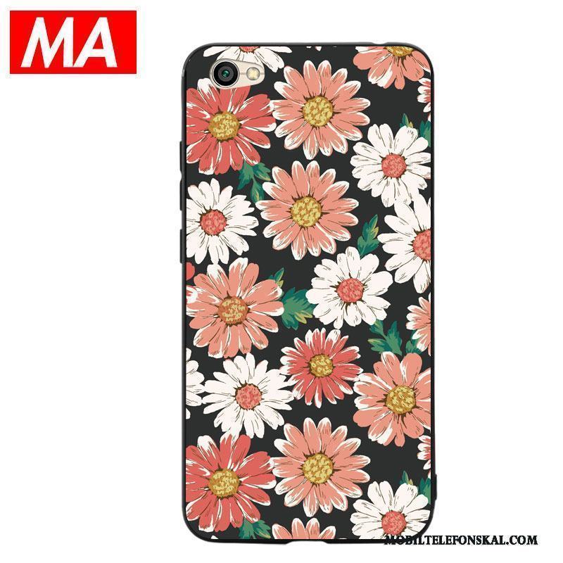 Redmi Note 5a Skal Blommor Färg Röd Hög Silikon Fodral Kreativa